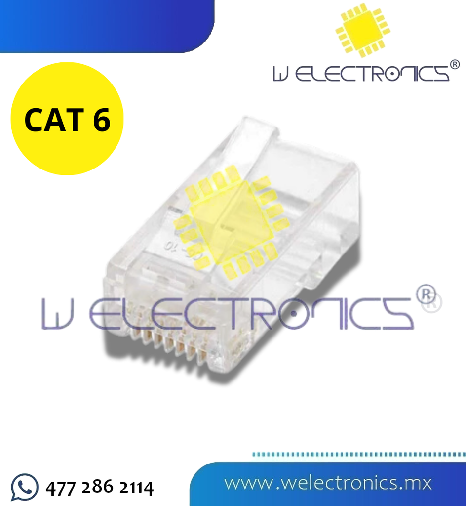 CONECTOR RJ45 CAT 6 MULTIFILAR MARCA INTELLINET | W Electronics